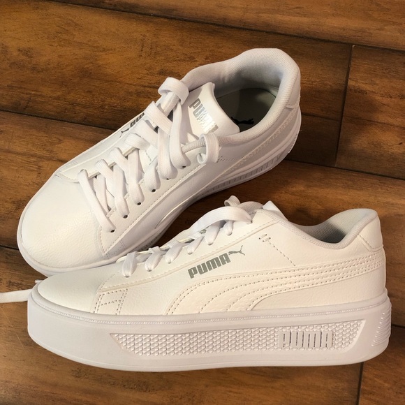 PUMA platform sneakers - SMASH V3 - Women’s white - Picture 2 of 10